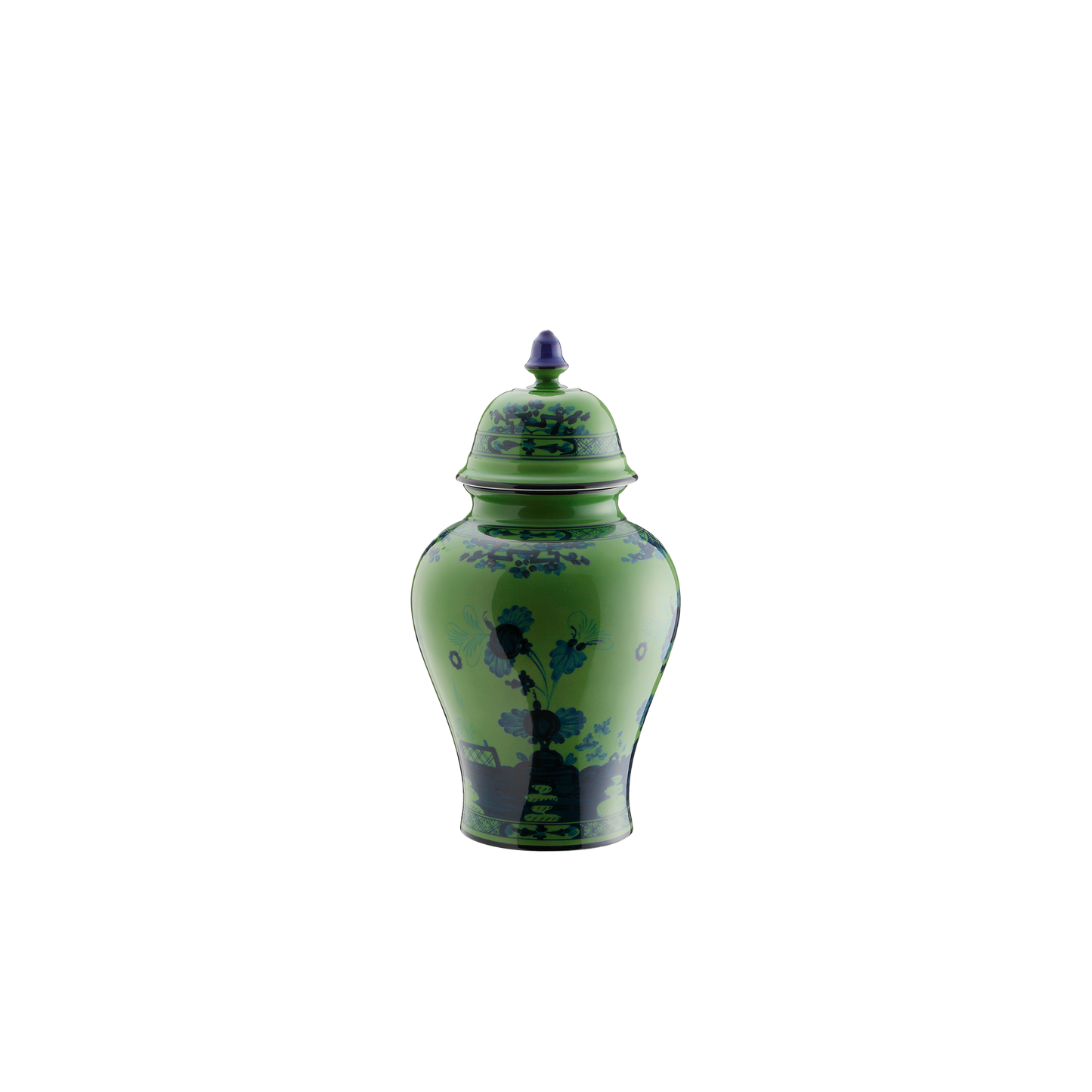 Ginori 1735 Oriente Italiano Malachite Potiche Vase with Cover | 12.2in