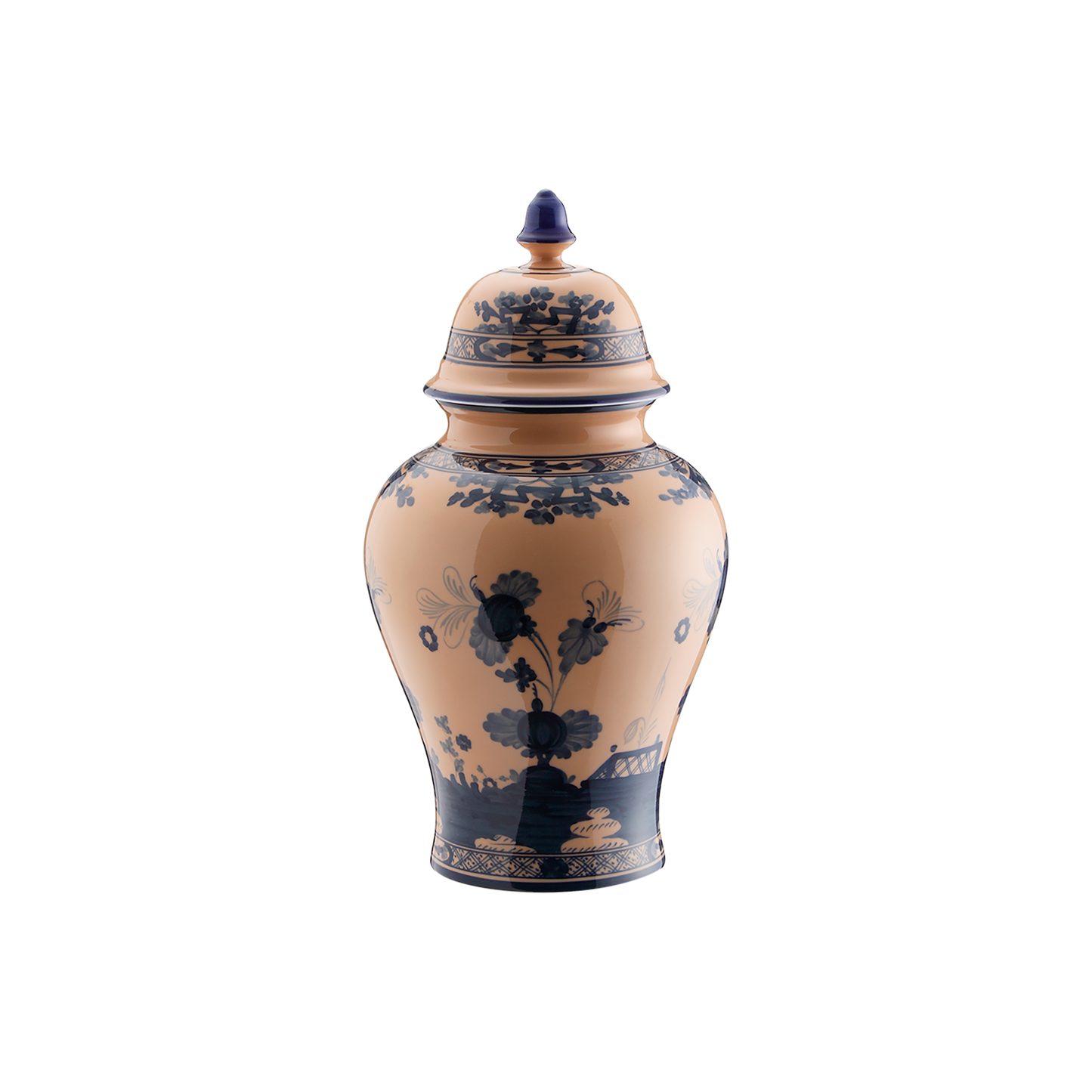 Ginori 1735 Oriente Italiano Cipria Potiche Vase with Cover | 12.2in