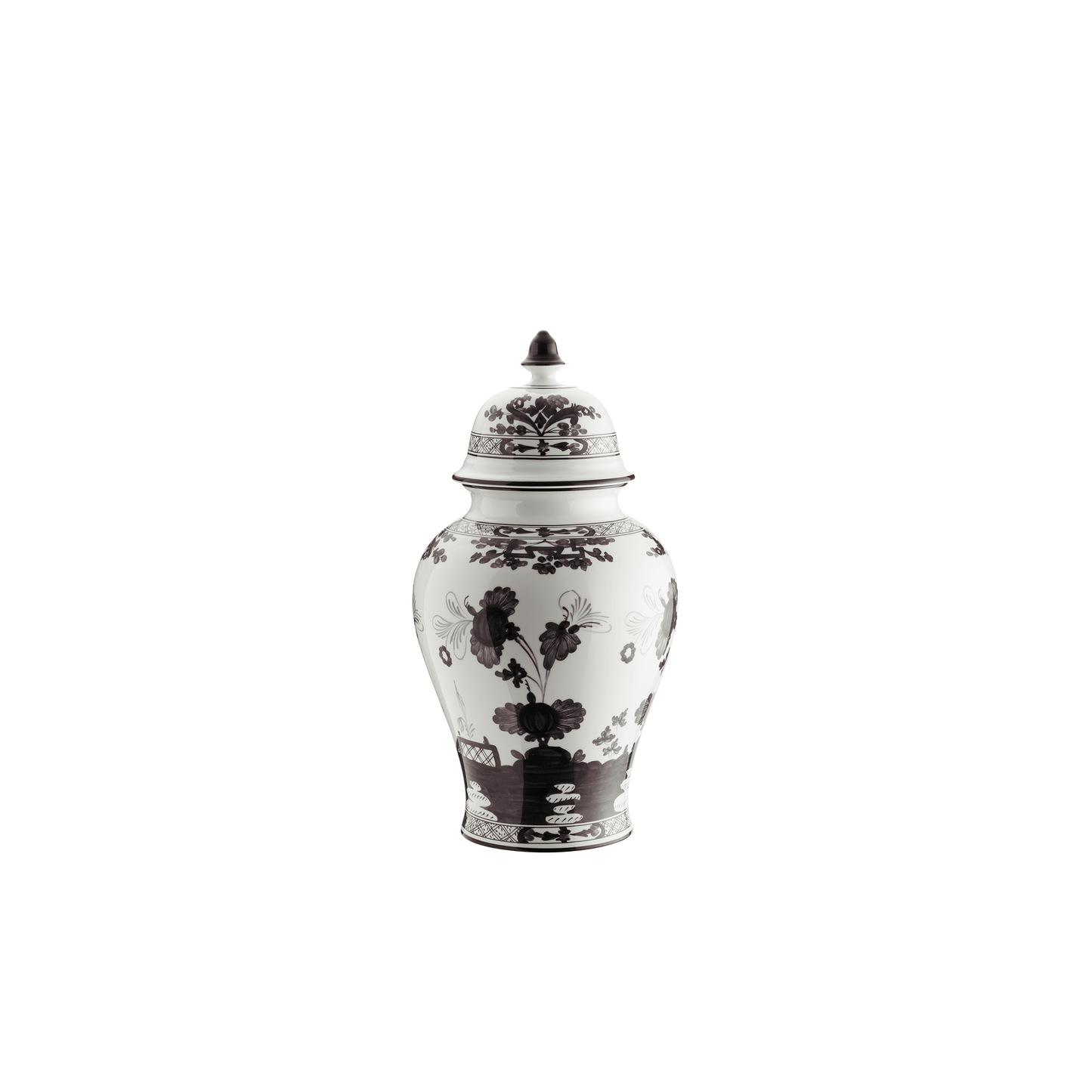 Ginori 1735 Oriente Italiano Albus Potiche Vase with Cover | 12.2in