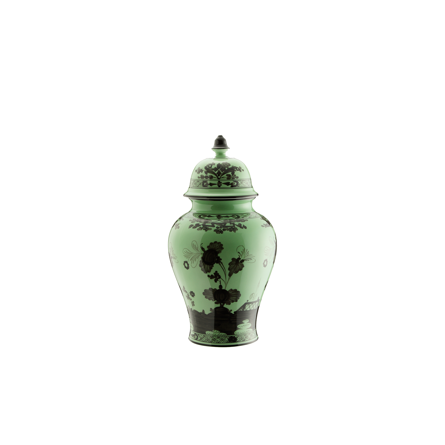 Ginori 1735 Oriente Italiano Bario Potiche Vase with Cover | 12.2in