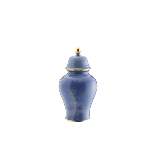 Ginori 1735 Oriente Italiano Pervinca Potiche Vase with Cover | 12.2in