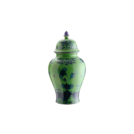 Ginori 1735 Oriente Italiano Malachite Potiche Vase with Cover | 15in