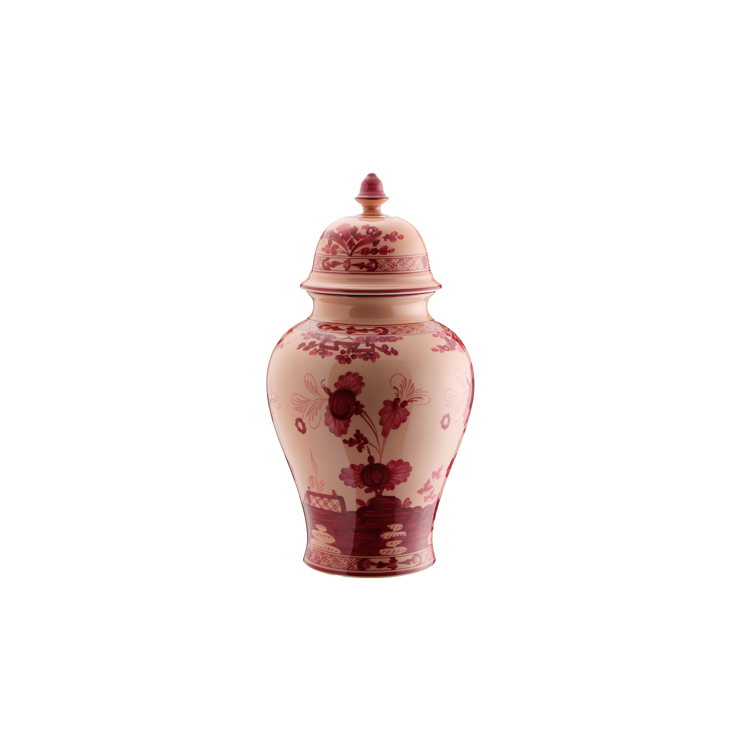 Ginori 1735 Oriente Italiano Vermiglio Potiche Vase with Cover | 15in
