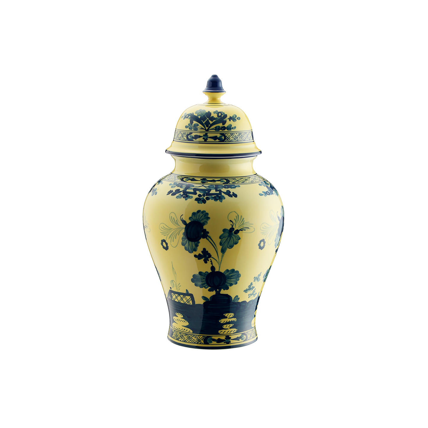 Ginori 1735 Oriente Italiano Citrino Potiche Vase with Cover | 15in
