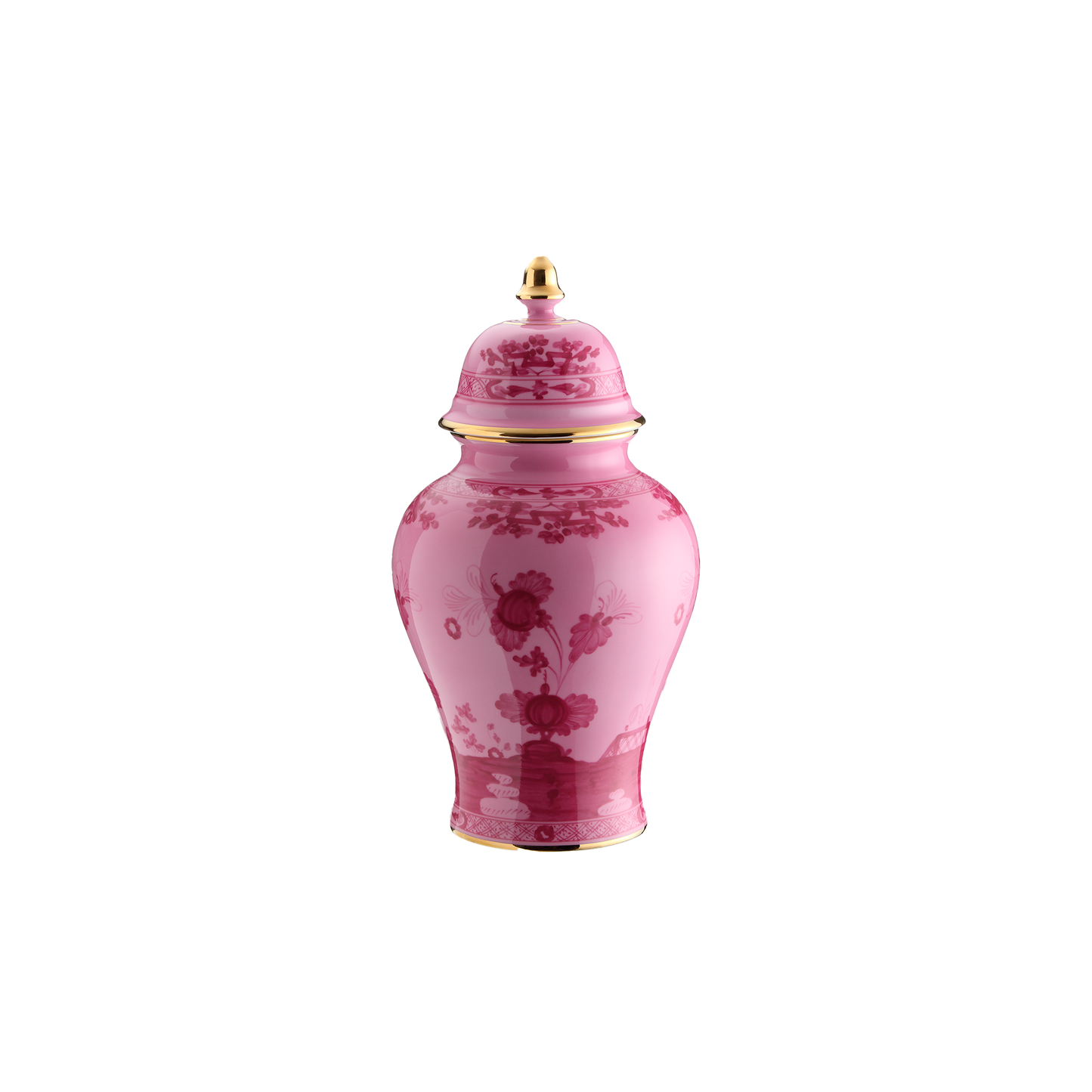 Ginori 1735 Oriente Italiano Porpora Potiche Vase with Cover | 15in