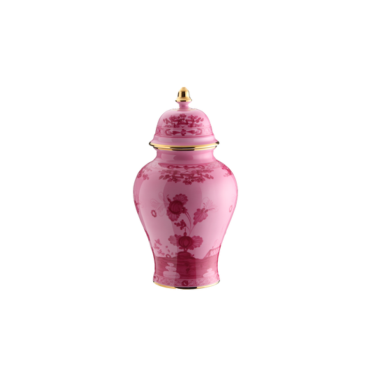 Ginori 1735 Oriente Italiano Porpora Potiche Vase with Cover | 15in