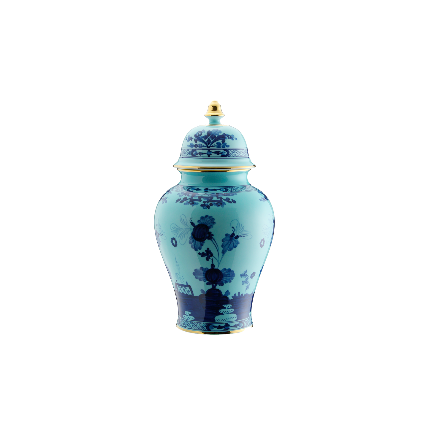 Ginori 1735 Oriente Italiano Iris Potiche Vase with Cover | 15in