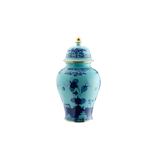 Ginori 1735 Oriente Italiano Iris Potiche Vase with Cover | 15in