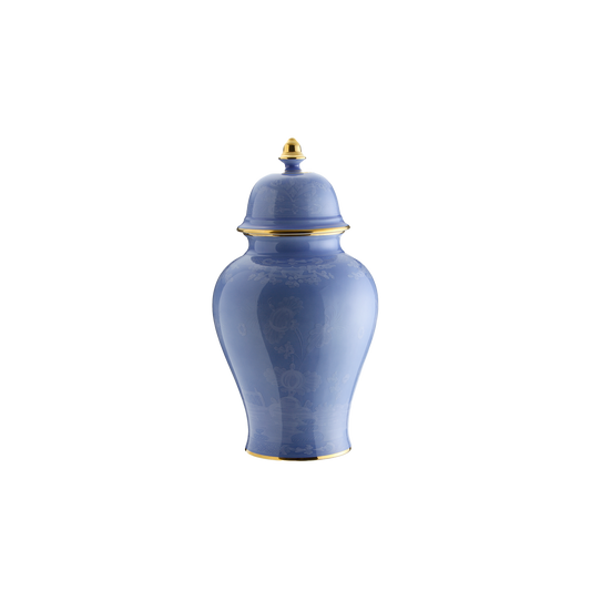 Ginori 1735 Oriente Italiano Pervinca Potiche Vase with Cover | 15in