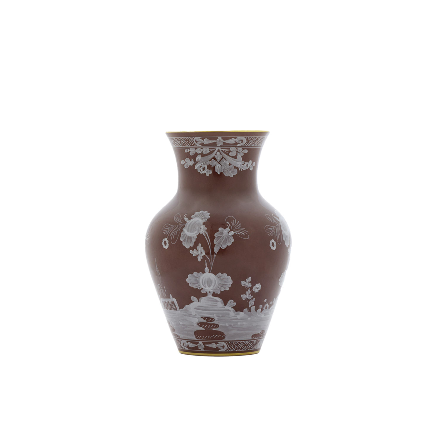 Ginori 1735 Oriente Italiano Castagna Ming Vase | 9in