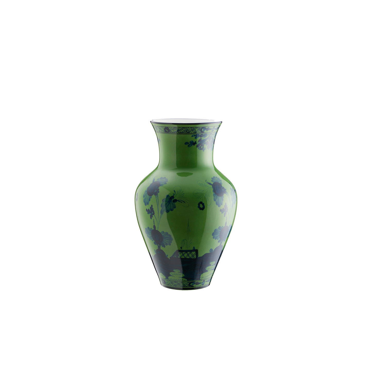 Ginori 1735 Oriente Italiano Malachite Ming Vase | 12in