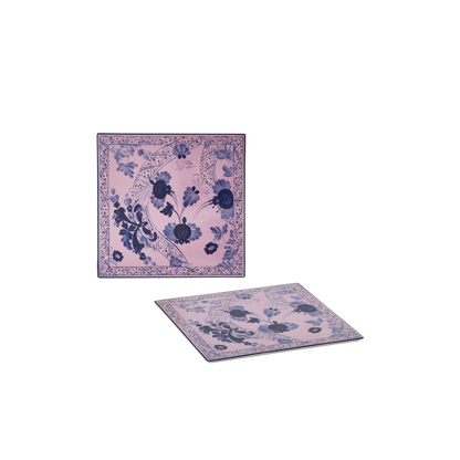 Ginori 1735 Oriente Italiano Azalea Set of 2 Square Porcelain Placemats | 11.8in