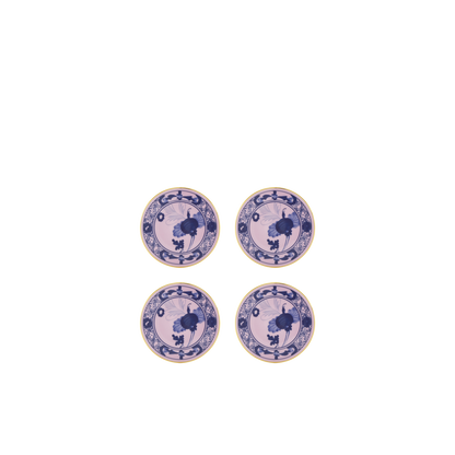 Ginori 1735 Oriente Italiano Azalea Coasters Set of 4 | 3.75in