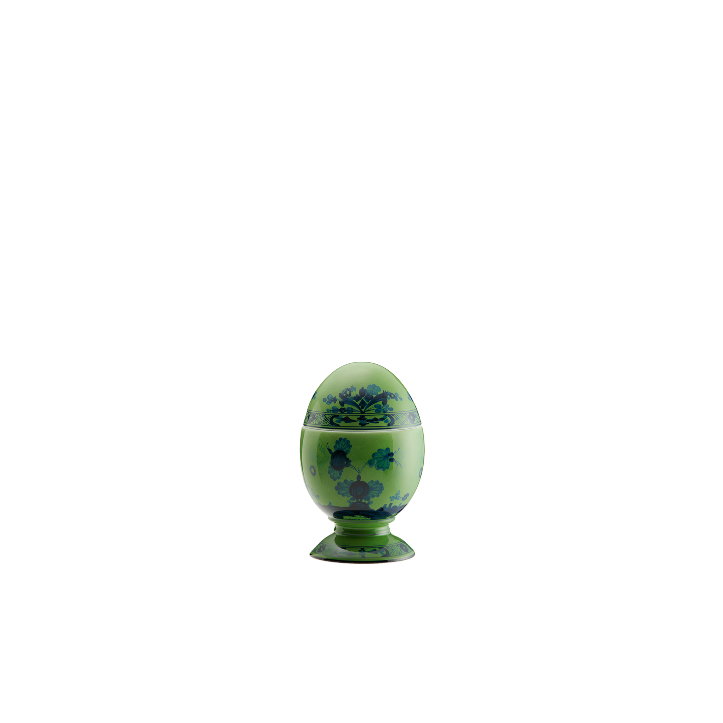 Ginori 1735 Oriente Italiano Malachite Vide Poche Egg with Cover | 5.25in