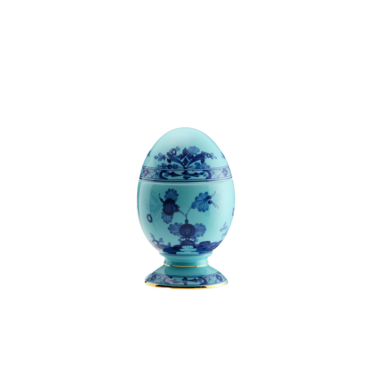 Ginori 1735 Oriente Italiano Iris Vide Poche Egg with Cover | 8.25in