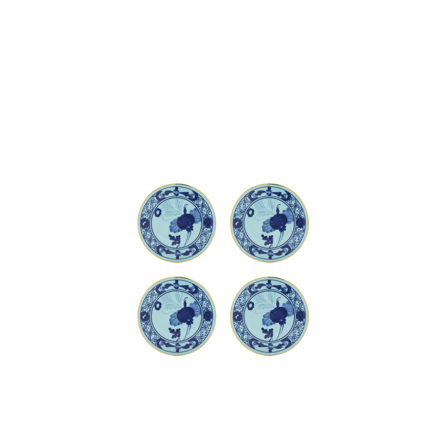 Ginori 1735 Oriente Italiano Iris Coasters Set of 4 | 3.75in