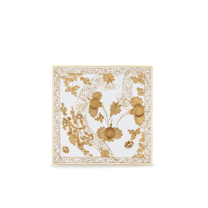 Ginori 1735 Oriente Italiano Square Porcelain Placemats Tray Set of 2 | 11.8in Aurum