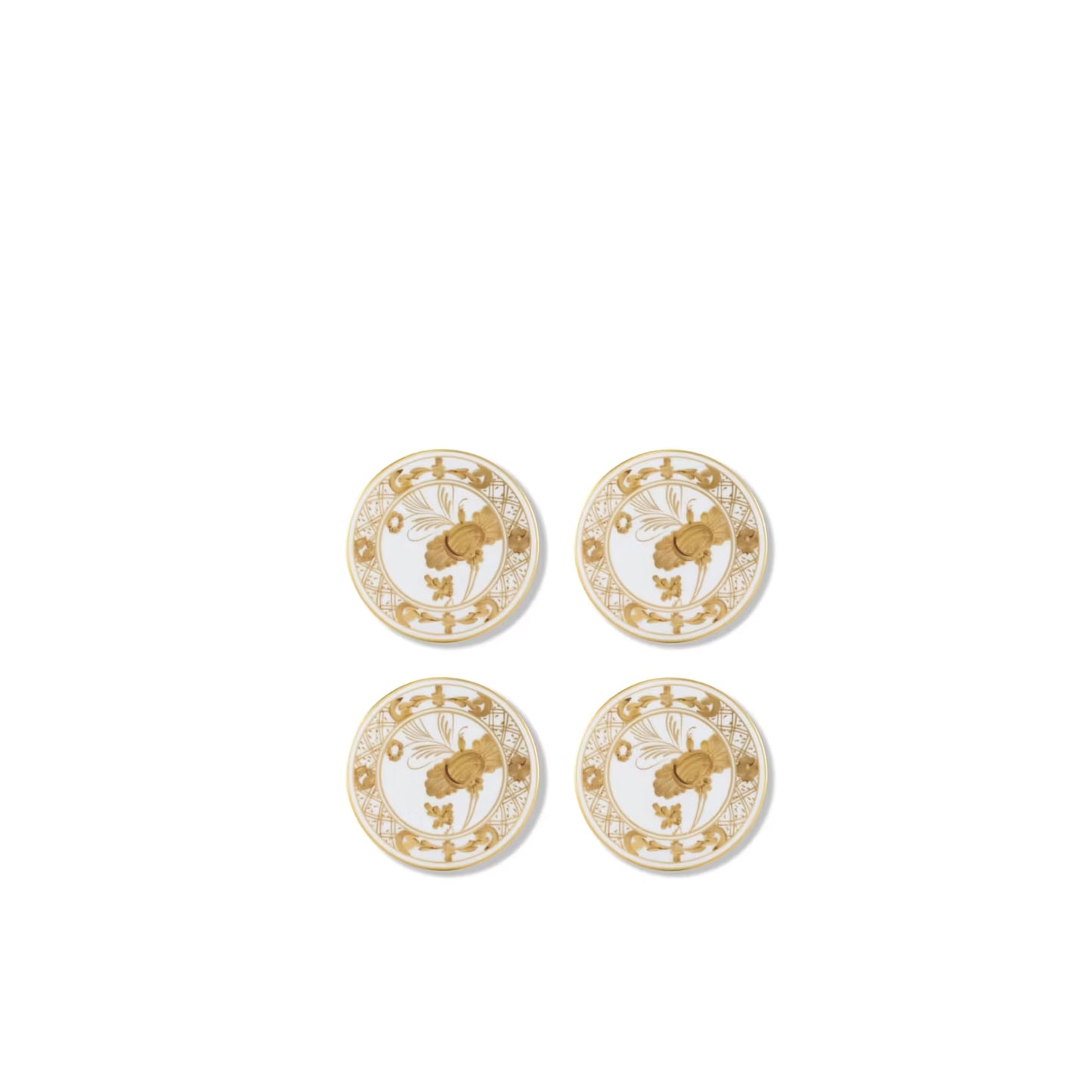 Ginori 1735 Oriente Italiano Aurum Set of 4 Coasters | 4in
