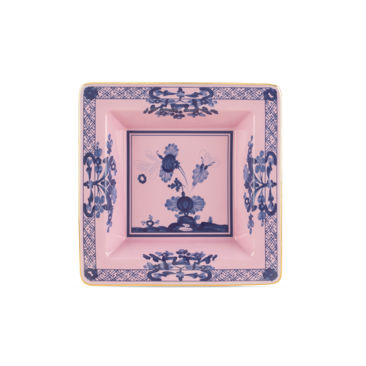 Ginori 1735 Oriente Italiano Azalea Square Vide Poche Change Tray | 7in