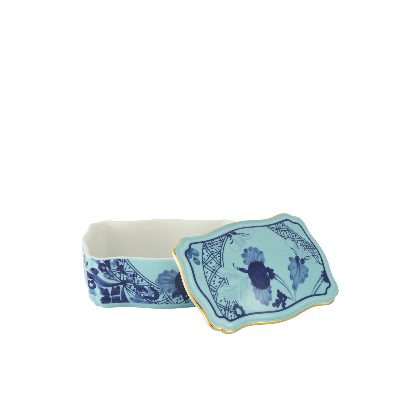 Ginori 1735 Oriente Italiano Iris Large Rectangular Box with Cover | 5.5in