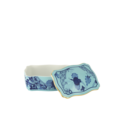 Ginori 1735 Oriente Italiano Iris Large Rectangular Box with Cover | 5.5in