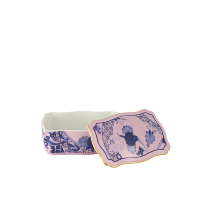 Ginori 1735 Oriente Italiano Azalea Large Rectangular Box with Cover | 5.5in