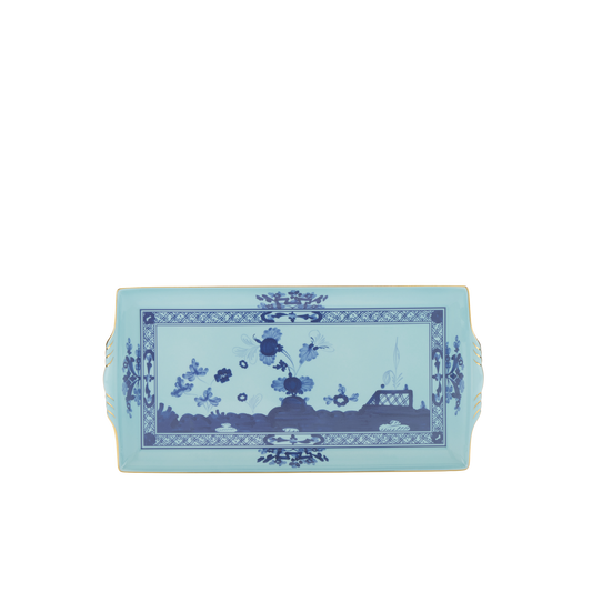 Ginori 1735 Oriente Italiano Iris Rectangular Tray with Handles | 13.2 x7in
