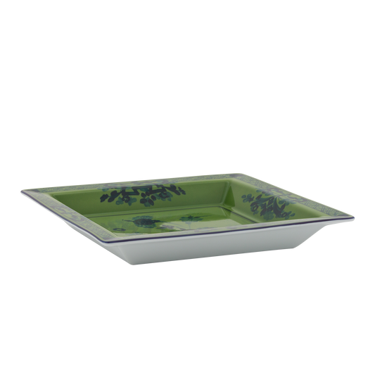 Ginori 1735 Oriente Italiano Malachite Vide Poche Large Squared Change Tray | 9.64in