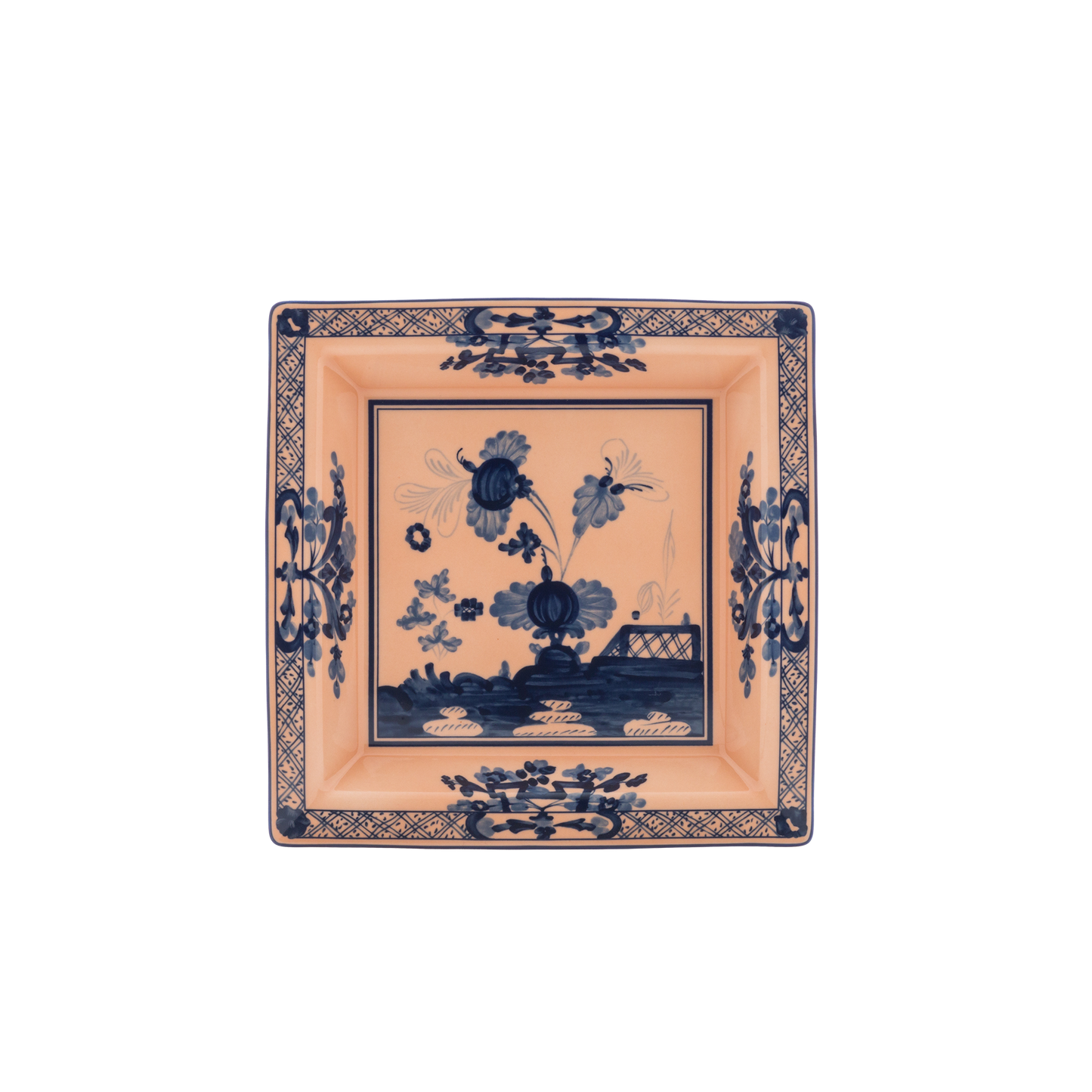 Ginori 1735 Oriente Italiano Cipria Vide Poche Large Squared Change Tray | 9.64in