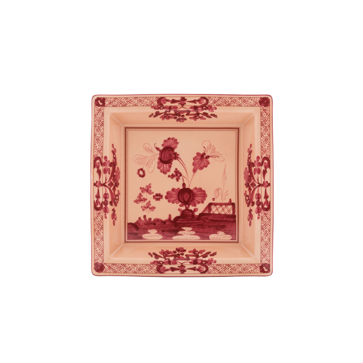Ginori 1735 Oriente Italiano Vermiglio Vide Poche Large Squared Change Tray | 9.64in
