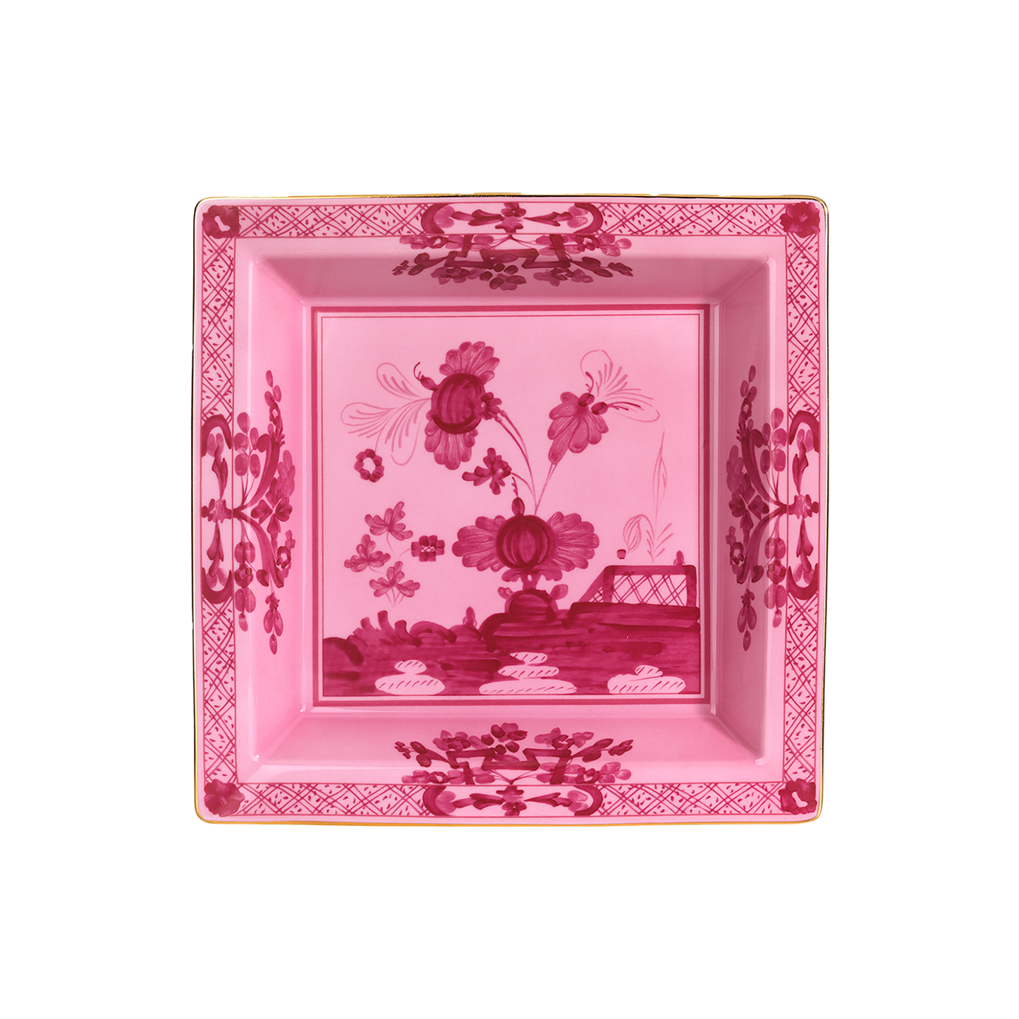 Ginori 1735 Oriente Italiano Square Change Tray | Porpora Pink 9.6in