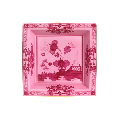 Ginori 1735 Oriente Italiano Square Change Tray | Porpora Pink 9.6in