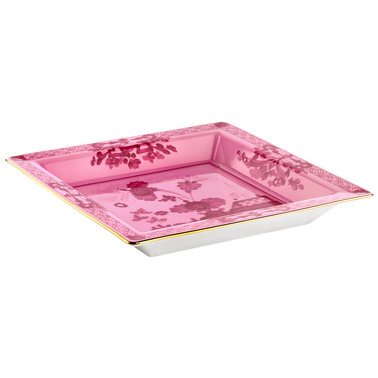 Ginori 1735 Oriente Italiano Square Change Tray | Porpora Pink 9.6in