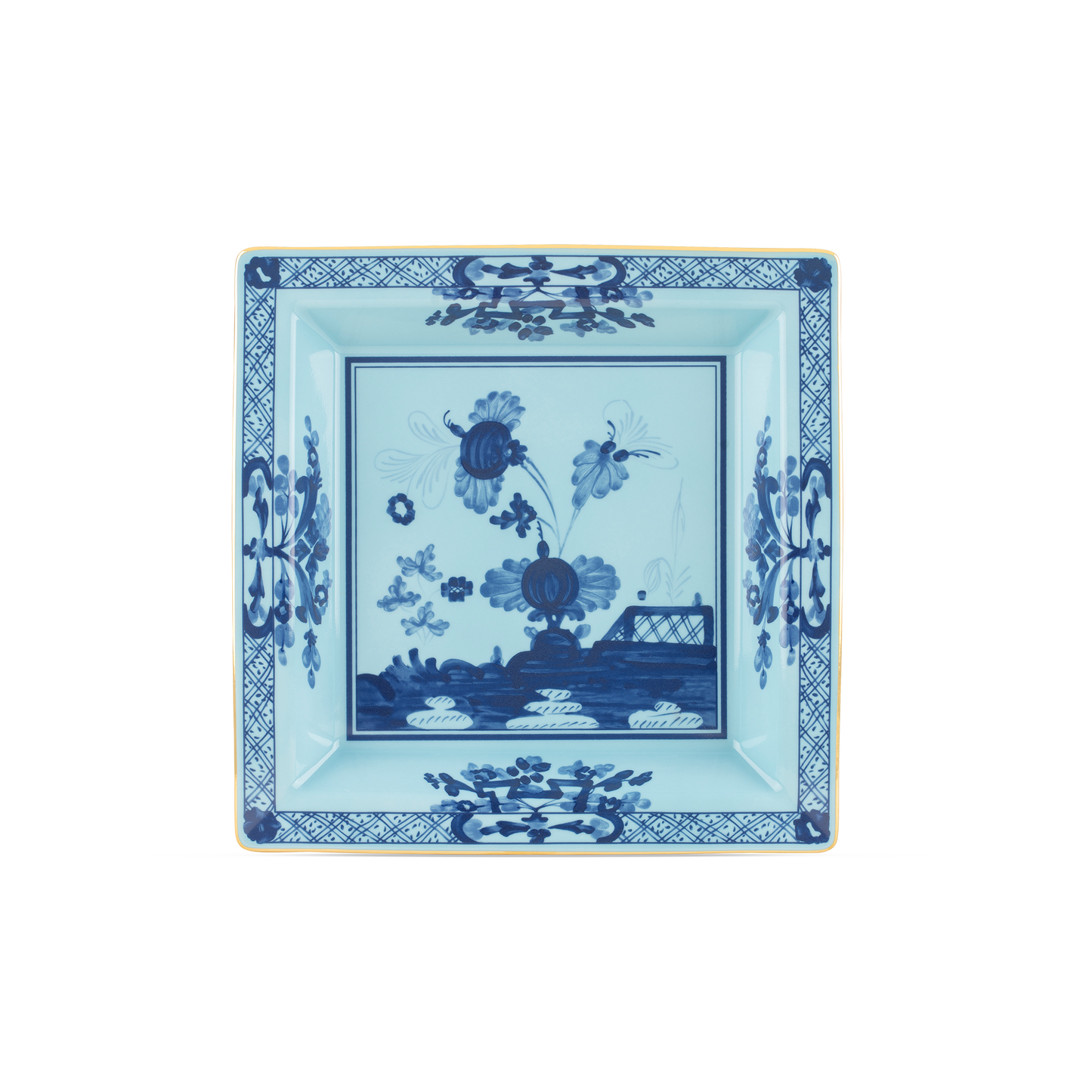 Ginori 1735 Oriente Italiano Iris Vide Poche Large Squared Change Tray | 9.64in