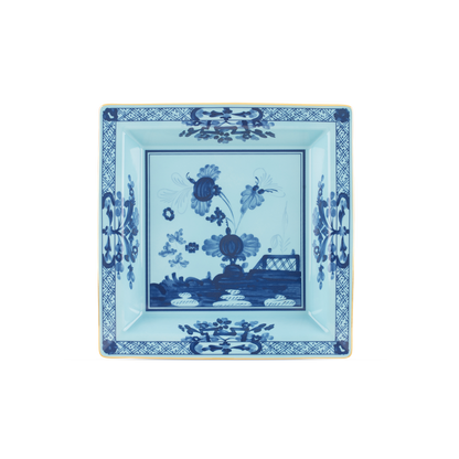 Ginori 1735 Oriente Italiano Iris Vide Poche Large Squared Change Tray | 9.64in