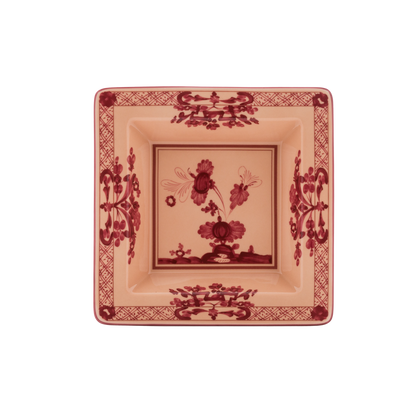 Ginori 1735 Oriente Italiano Vermiglio Vide Poche Small Squared Change Tray | 7in