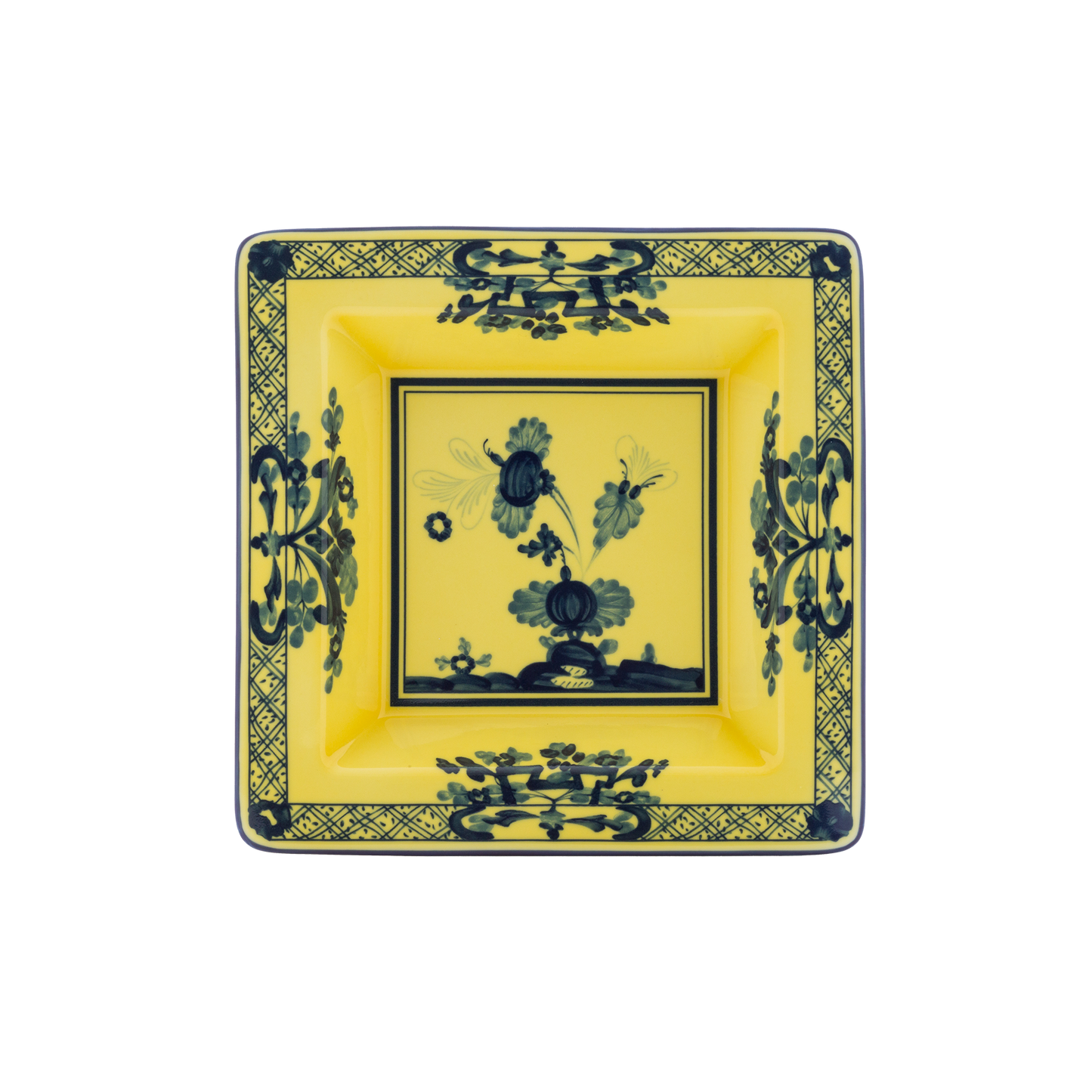 Ginori 1735 Oriente Italiano Citrino Vide Poche Small Squared Change Tray | 7in
