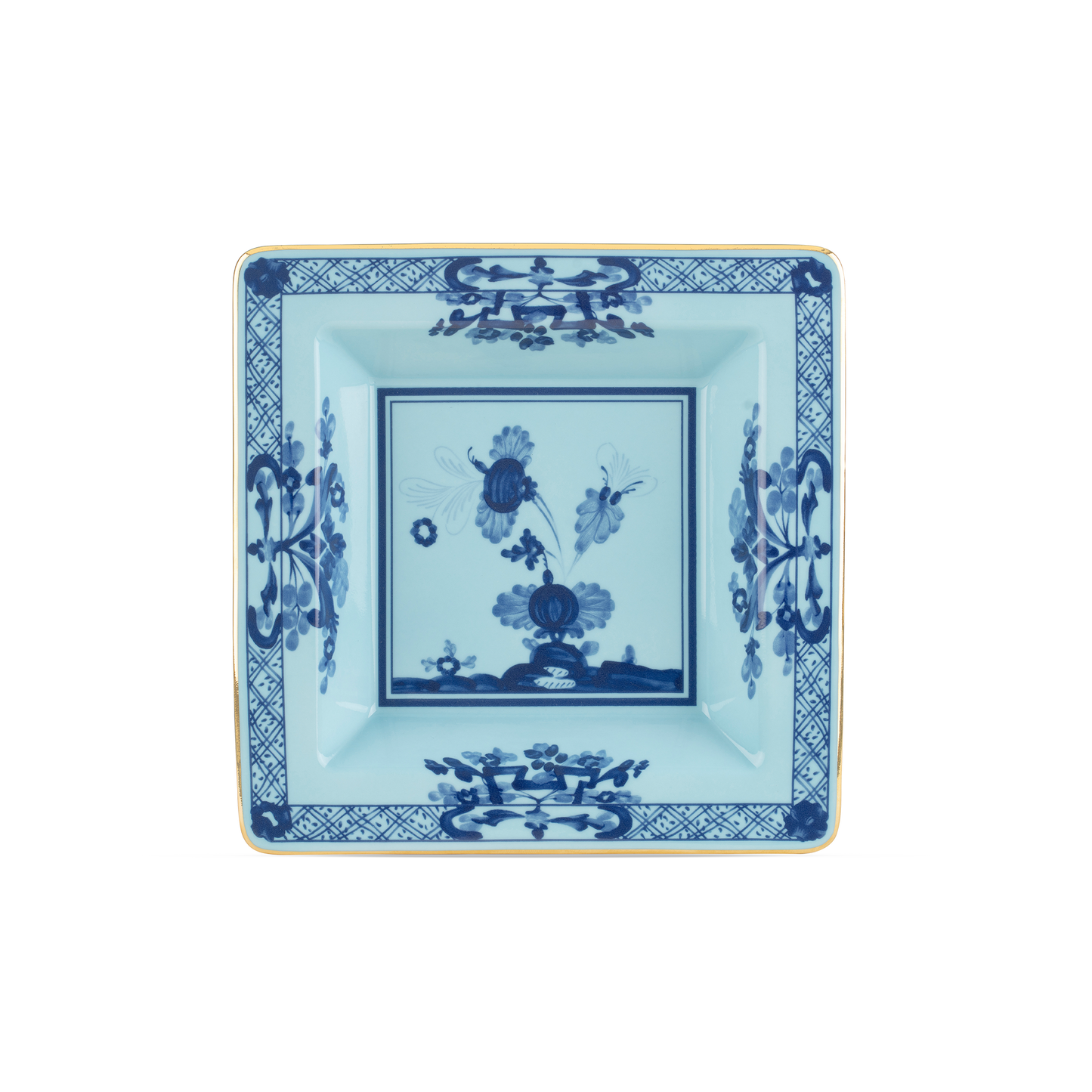 Ginori 1735 Oriente Italiano Iris Vide Poche Small Squared Change Tray | 7in