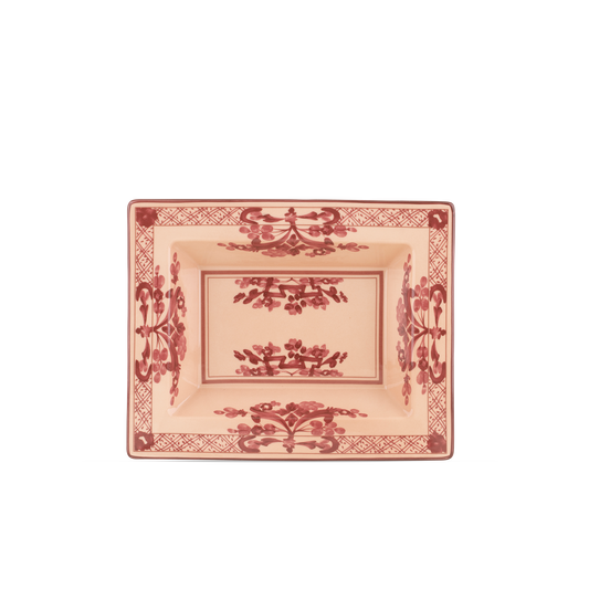 Ginori 1735 Oriente Italiano Vermiglio Vide Poche Rectangular Change Tray | 6x7.5in
