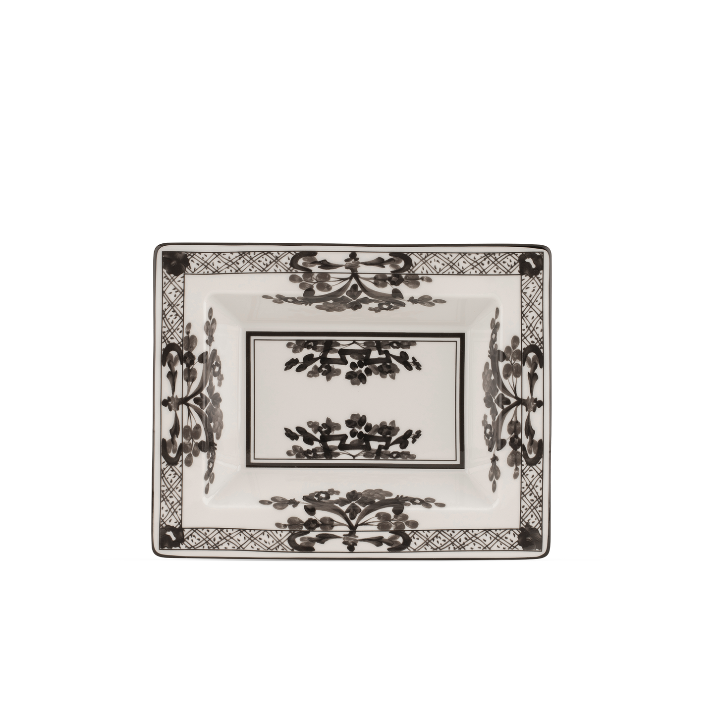 Ginori 1735 Oriente Italiano Albus Vide Poche Rectangular Change Tray | 6x7.5in