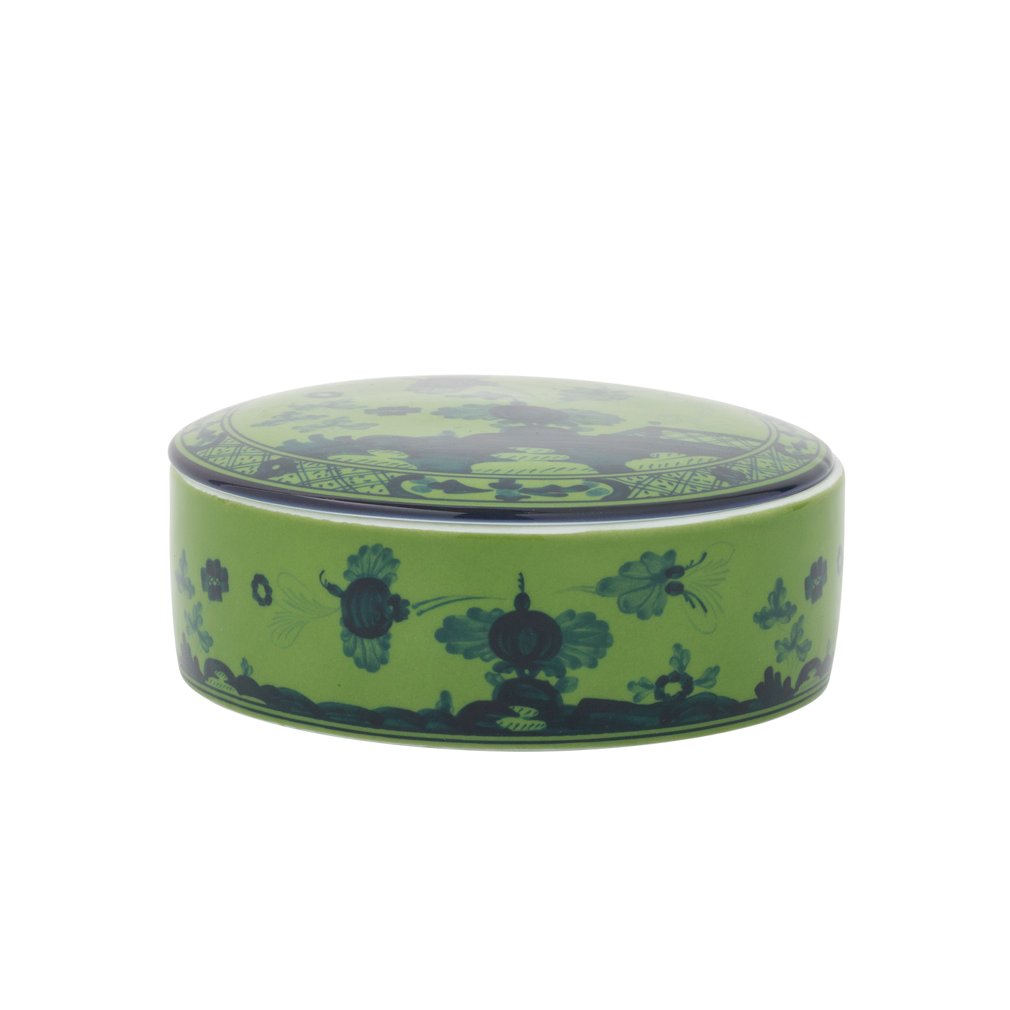 Ginori 1735 Oriente Italiano Malachite Round Box with Cover | 5in