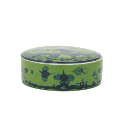 Ginori 1735 Oriente Italiano Malachite Round Box with Cover | 5in