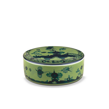 Ginori 1735 Oriente Italiano Malachite Round Box with Cover | 5in