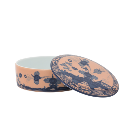 Ginori 1735 Oriente Italiano Cipria Round Box with Cover | 5in