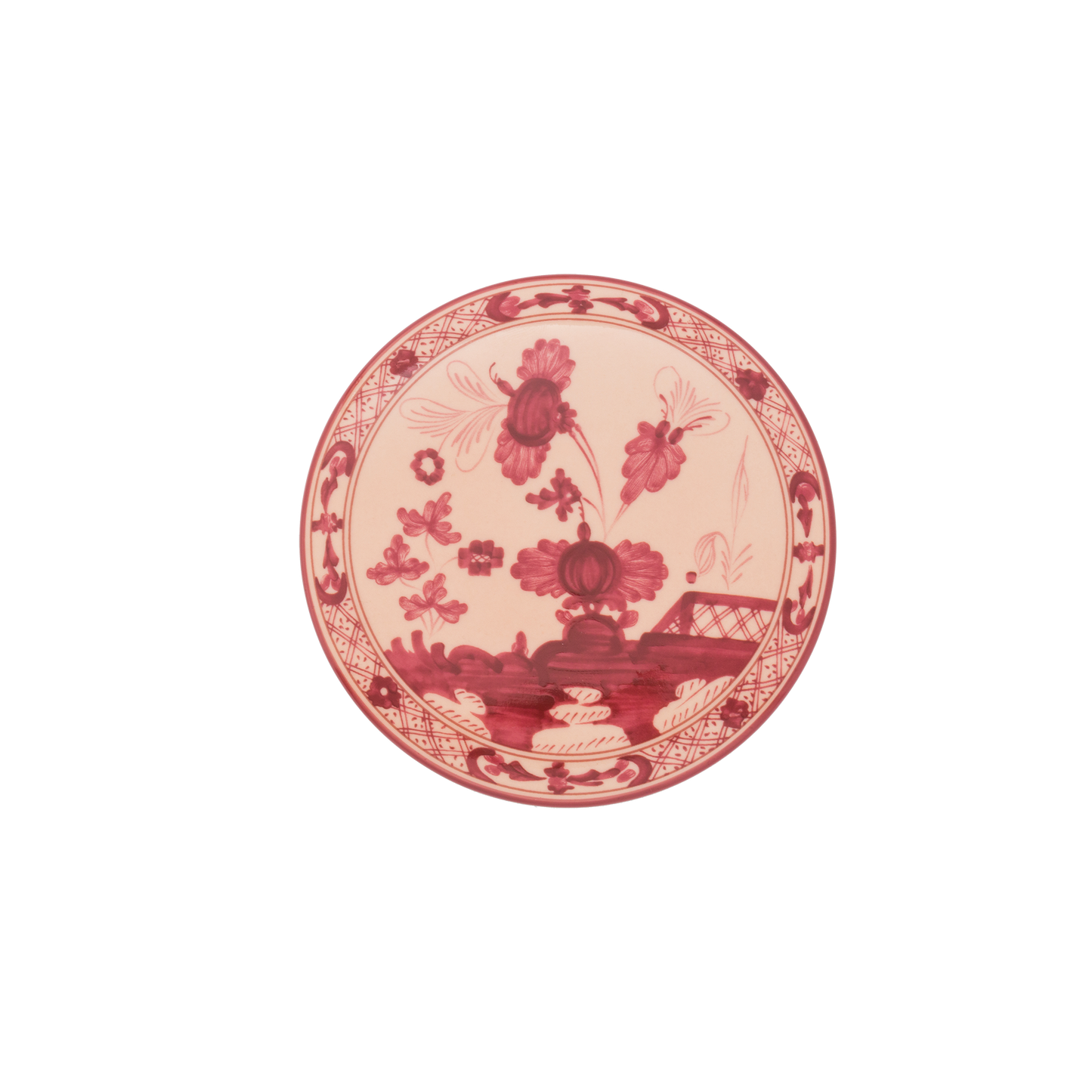 Ginori 1735 Oriente Italiano Vermiglio Round Box with Cover | 5in
