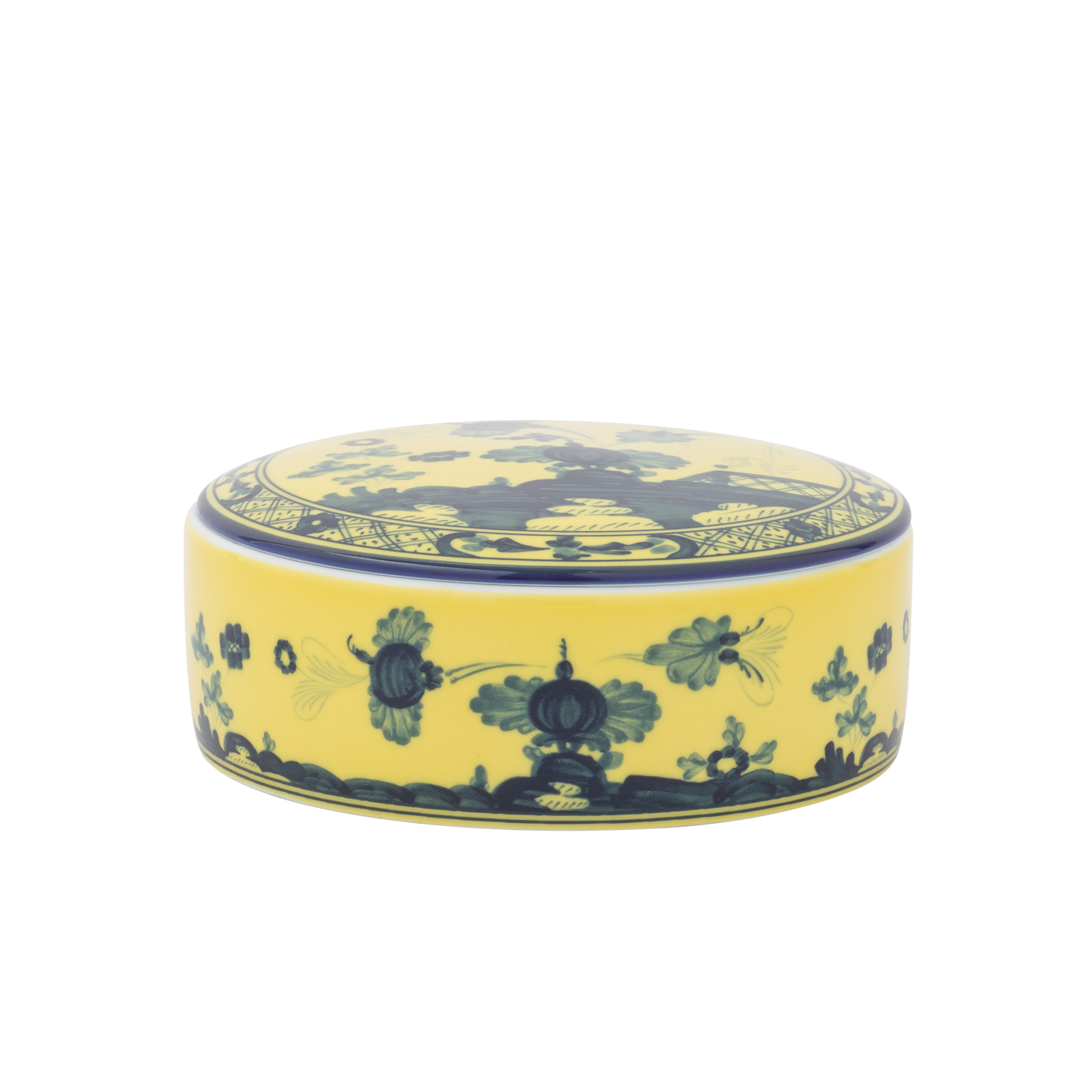 Ginori 1735 Oriente Italiano Citrino Round Box with Cover | 5in