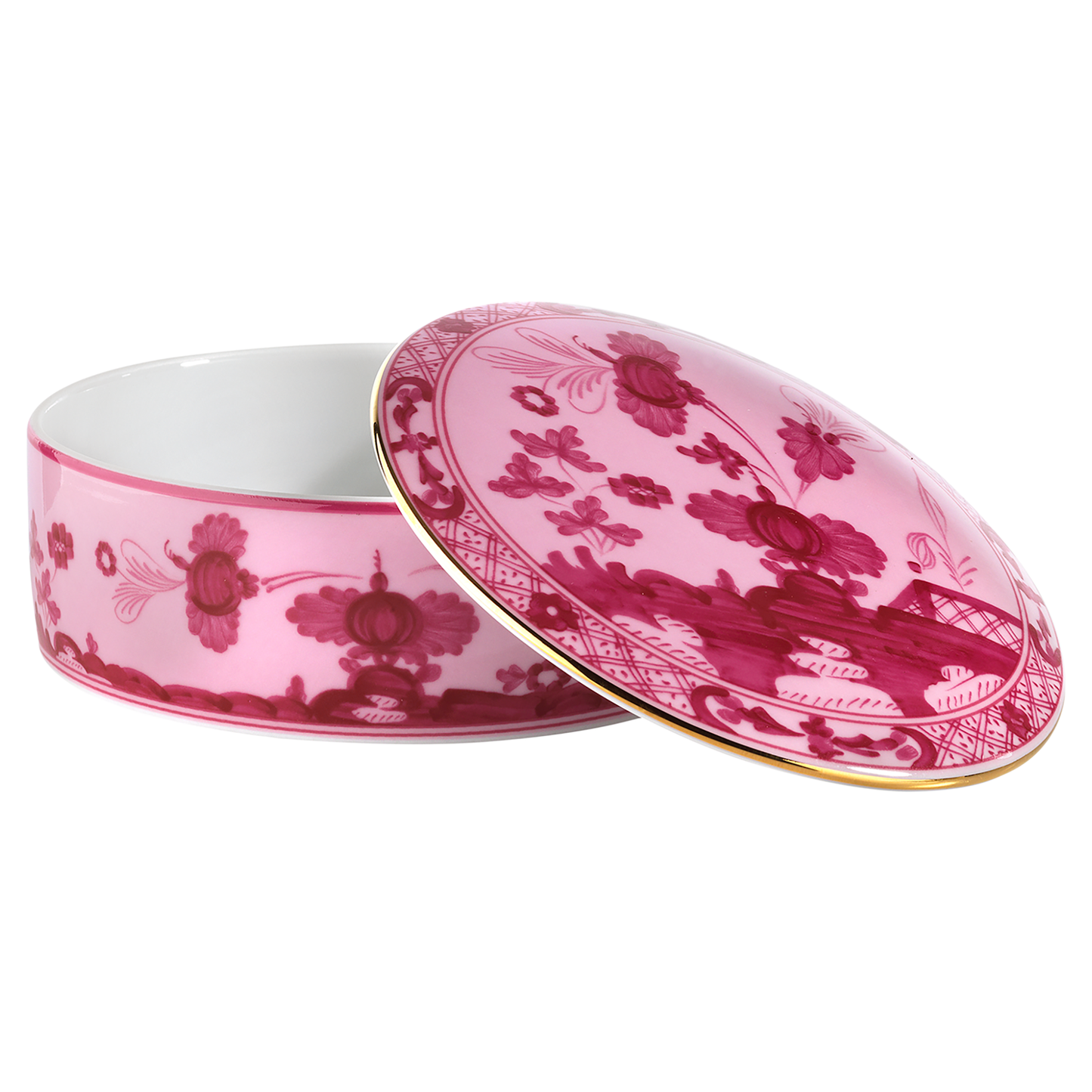 Ginori 1735 Oriente Italiano Porpora Round Box with Cover | 5in