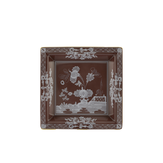 Ginori 1735 Oriente Italiano Castagna Large Square Change Tray | 9.64in
