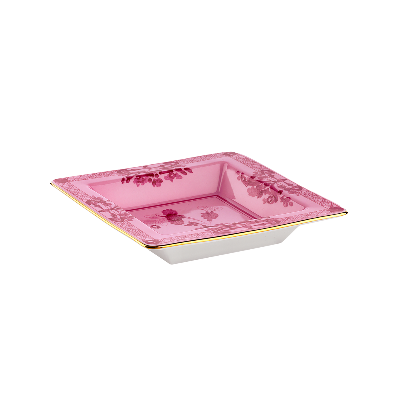 Ginori 1735 Oriente Italiano Square Vide Poche Change Tray | Porpora Pink 7in