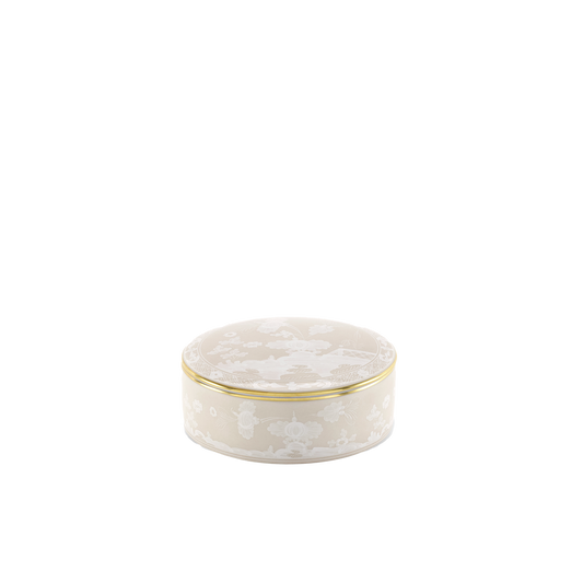 Ginori 1735 Oriente Italiano Meringa Round Box with Cover | 5in
